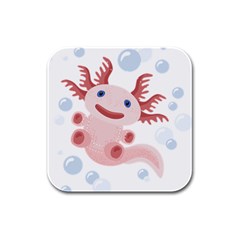 Axolotl Natural Tshirt Rubber Square Coaster (4 Pack)  by XOOXOO