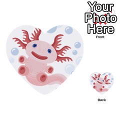 Axolotl Natural Tshirt Multi-purpose Cards (heart) 