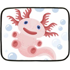 Axolotl Natural Tshirt Double Sided Fleece Blanket (mini)  by XOOXOO