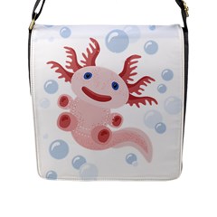 Axolotl Natural Tshirt Flap Messenger Bag (l) 