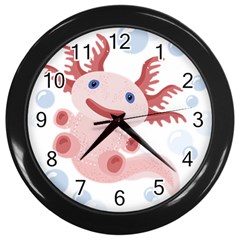 Axolotl Natural Wall Clocks (black) by XOOXOO