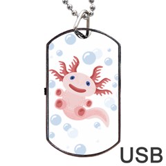 Axolotl Natural Dog Tag Usb Flash (one Side) by XOOXOO