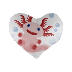 Axolotl Natural Standard 16  Premium Flano Heart Shape Cushions by XOOXOO