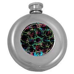 Graffiti Style Design Round Hip Flask (5 Oz) by Valentinaart