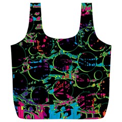 Graffiti Style Design Full Print Recycle Bags (l)  by Valentinaart