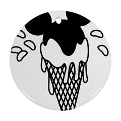 Blackandwhite Mickey Icecream Ornament (round)  by XOOXOO