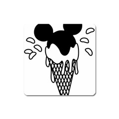 Blackandwhite Mickey Icecream Square Magnet