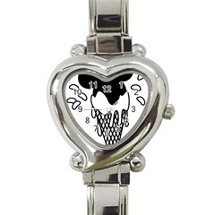 Blackandwhite Mickey Icecream Heart Italian Charm Watch by XOOXOO