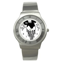 Blackandwhite Mickey Icecream Stainless Steel Watch by XOOXOO