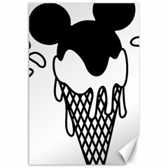 Blackandwhite Mickey Icecream Canvas 12  X 18   by XOOXOO