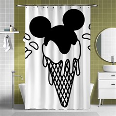 Blackandwhite Mickey Icecream Shower Curtain 48  X 72  (small)  by XOOXOO