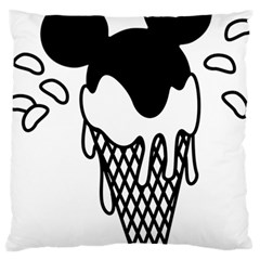 Blackandwhite Mickey Icecream Large Cushion Case (one Side) by XOOXOO