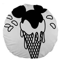 Blackandwhite Mickey Icecream Large 18  Premium Flano Round Cushions by XOOXOO