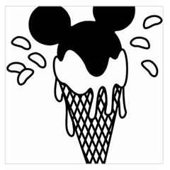 Blackandwhite Mickey Icecream Large Satin Scarf (square) by XOOXOO