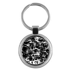 Black And White Confusion Key Chains (round)  by Valentinaart