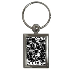 Black And White Confusion Key Chains (rectangle)  by Valentinaart