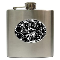 Black And White Confusion Hip Flask (6 Oz) by Valentinaart