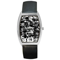 Black And White Confusion Barrel Style Metal Watch by Valentinaart