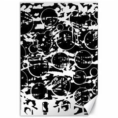 Black And White Confusion Canvas 12  X 18   by Valentinaart