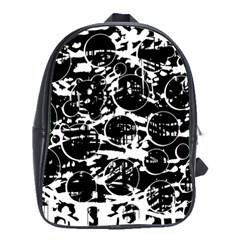 Black And White Confusion School Bags(large)  by Valentinaart