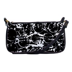 Black And White Confusion Shoulder Clutch Bags by Valentinaart