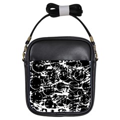 Black And White Confusion Girls Sling Bags by Valentinaart