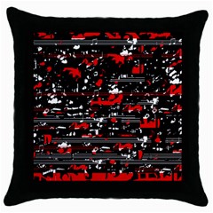 Red Symphony Throw Pillow Case (black) by Valentinaart