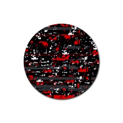 Red Symphony Rubber Coaster (round)  by Valentinaart