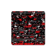 Red Symphony Square Magnet by Valentinaart