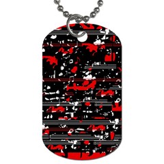 Red Symphony Dog Tag (one Side) by Valentinaart