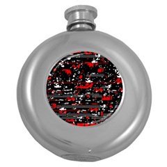 Red Symphony Round Hip Flask (5 Oz) by Valentinaart