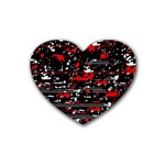 Red symphony Rubber Coaster (Heart)  Front