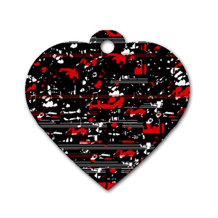 Red symphony Dog Tag Heart (Two Sides)