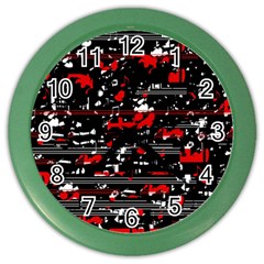 Red Symphony Color Wall Clocks by Valentinaart