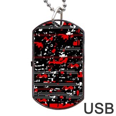 Red Symphony Dog Tag Usb Flash (one Side) by Valentinaart