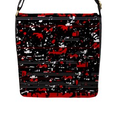 Red Symphony Flap Messenger Bag (l)  by Valentinaart