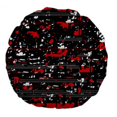 Red Symphony Large 18  Premium Flano Round Cushions by Valentinaart