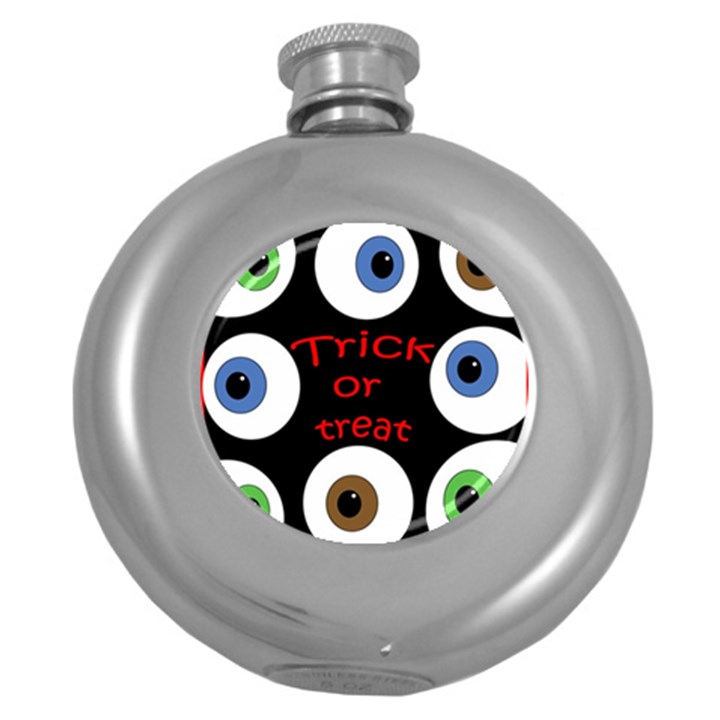 Trick or treat  Round Hip Flask (5 oz)