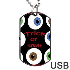 Trick Or Treat  Dog Tag Usb Flash (one Side) by Valentinaart