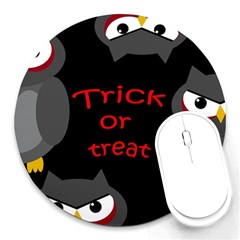 Trick Or Treat - Owls Round Mousepads by Valentinaart