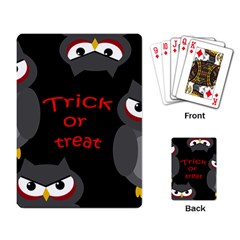 Trick Or Treat - Owls Playing Card by Valentinaart