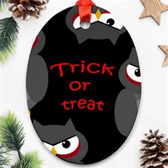 Trick Or Treat - Owls Oval Ornament (two Sides) by Valentinaart