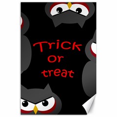 Trick Or Treat - Owls Canvas 24  X 36  by Valentinaart