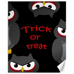 Trick Or Treat - Owls Canvas 11  X 14   by Valentinaart