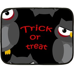 Trick Or Treat - Owls Double Sided Fleece Blanket (mini)  by Valentinaart