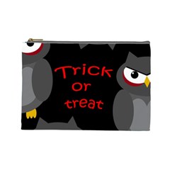 Trick Or Treat - Owls Cosmetic Bag (large)  by Valentinaart