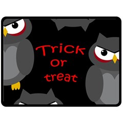 Trick Or Treat - Owls Fleece Blanket (large)  by Valentinaart