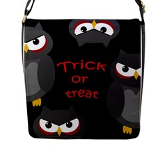 Trick Or Treat - Owls Flap Messenger Bag (l)  by Valentinaart