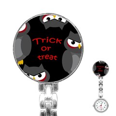 Trick Or Treat - Owls Stainless Steel Nurses Watch by Valentinaart