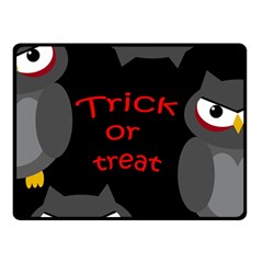 Trick Or Treat - Owls Double Sided Fleece Blanket (small)  by Valentinaart